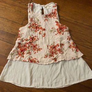 Miami Floral layered tank top with keyhole back